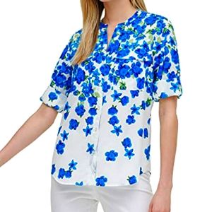 New with tag Calvin Klein women's V-Neck Roll sleeves Top